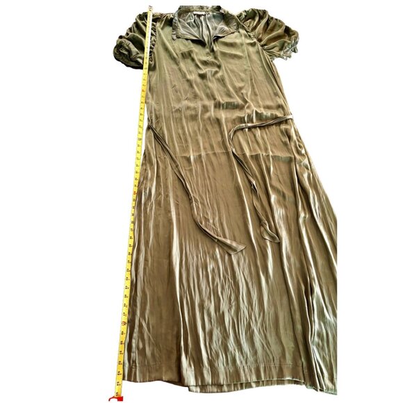 Zadig & Voltaire Ray Satin Maxi Dress Sage Green - Parisian Glamour Size M - Picture 9 of 15